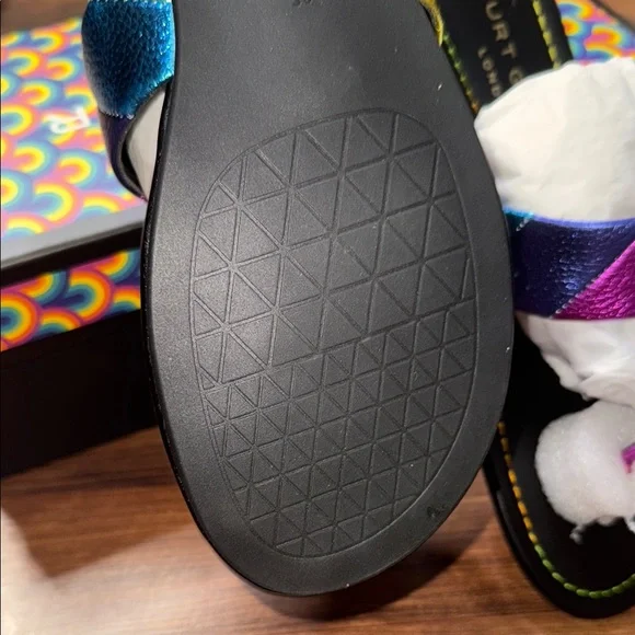 Kurt Geiger Purple and Pink Sandals with Fluffy Fur - Picture 4 of 5